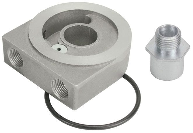 DERALE 22 x 1.5mm-16 Thread Size, 3/8" NPT Ports Derale Derale Low Profile Sandwich Adapter Kit With Pressure Relief DP25774 SR