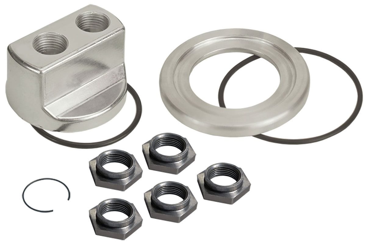 DERALE Suits Various Engines Threads, 1/2" Ports Derale Derale Universal Standard Series Engine Spin-On Adapter DP15747 SR