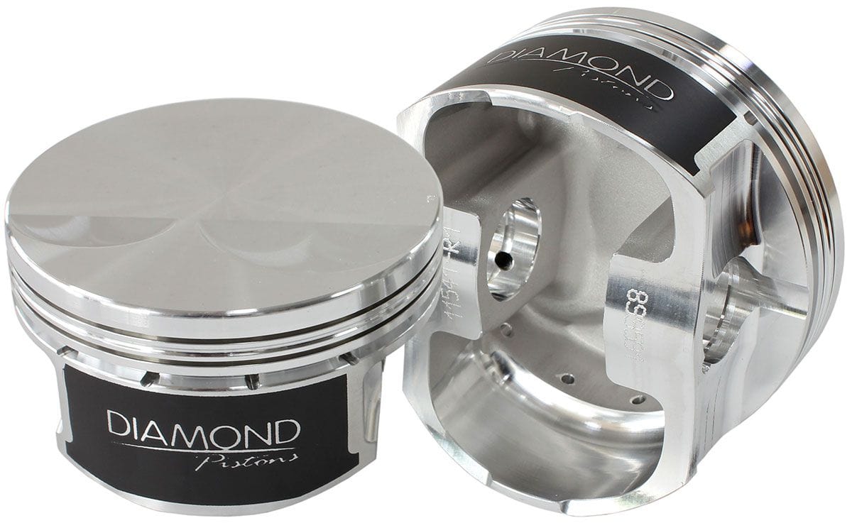 DIAMOND 4.065" bore, 4.000" stroke, 6.125" rod length, -2cc dome volume Diamond Pistons LS3/L92 Flat Top Forged Pistons With Rings D11544-R1-8 SR