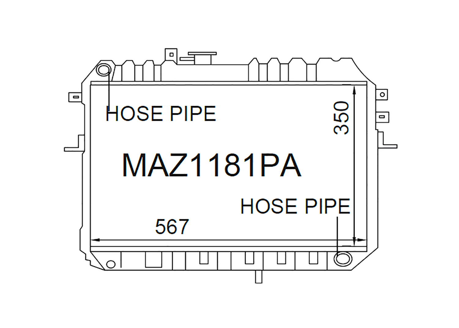 Fenix Cooling Radiator Automatic Mazda Bongo / E-Series 4Cyl Diesel 1985-1990 SR