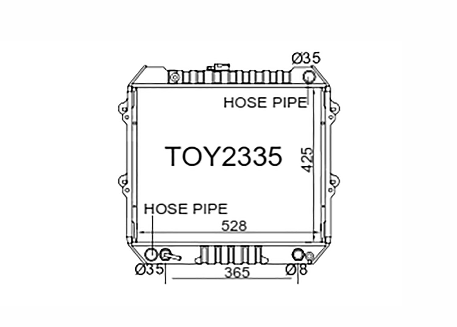 Fenix Cooling Radiator Automatic Toyota Hilux RN90 / RN110 2.4L Petrol 1988-1997 SR