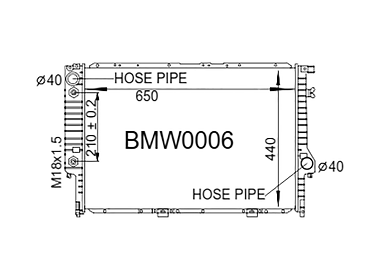 Fenix Cooling Radiator BMW 5 Series E34 & 7 Series E32 V8 Petrol 1992-1996 SR