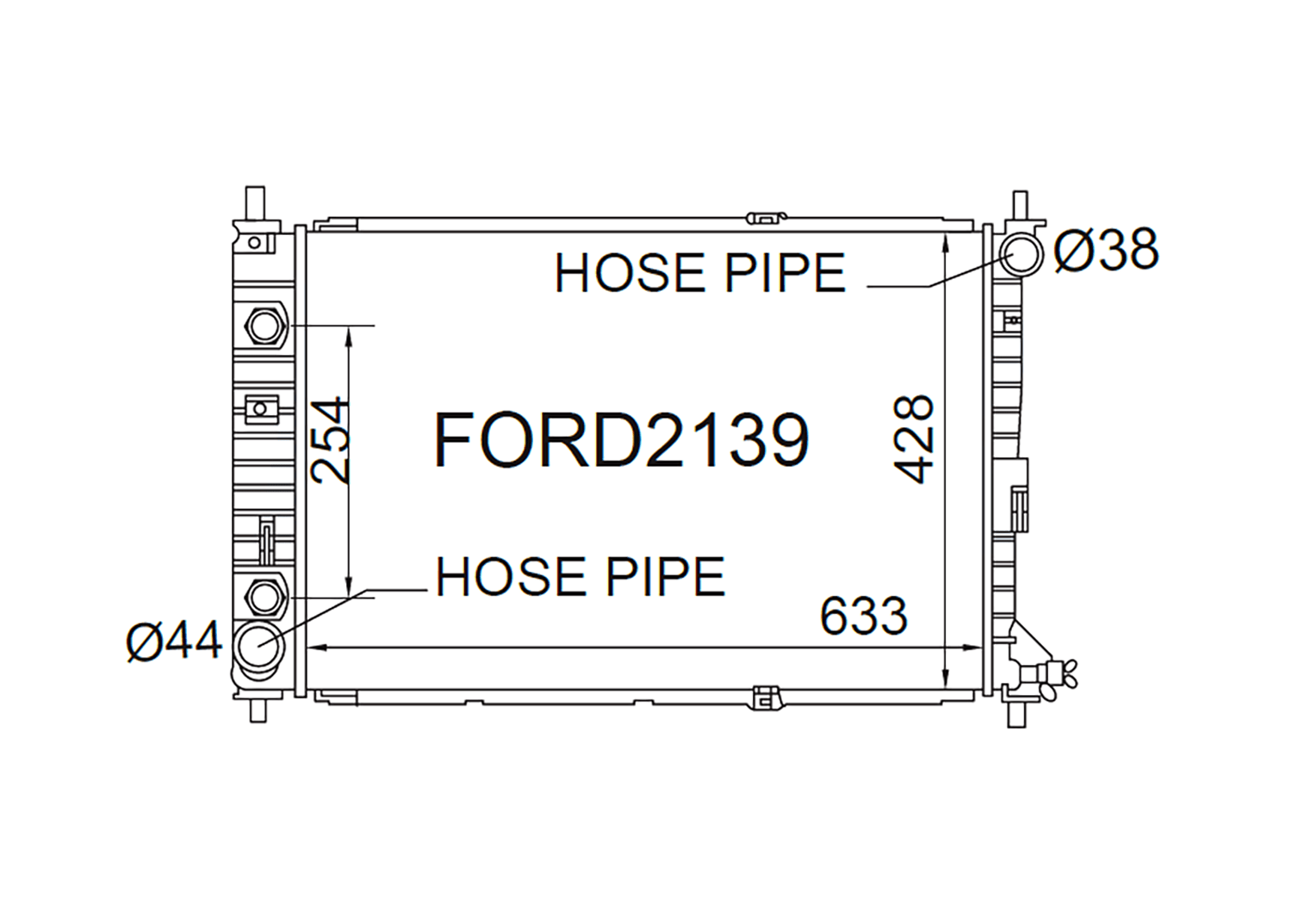 Fenix Cooling Radiator Ford Mustang MK4 4.6L V8 1996-2004 SR