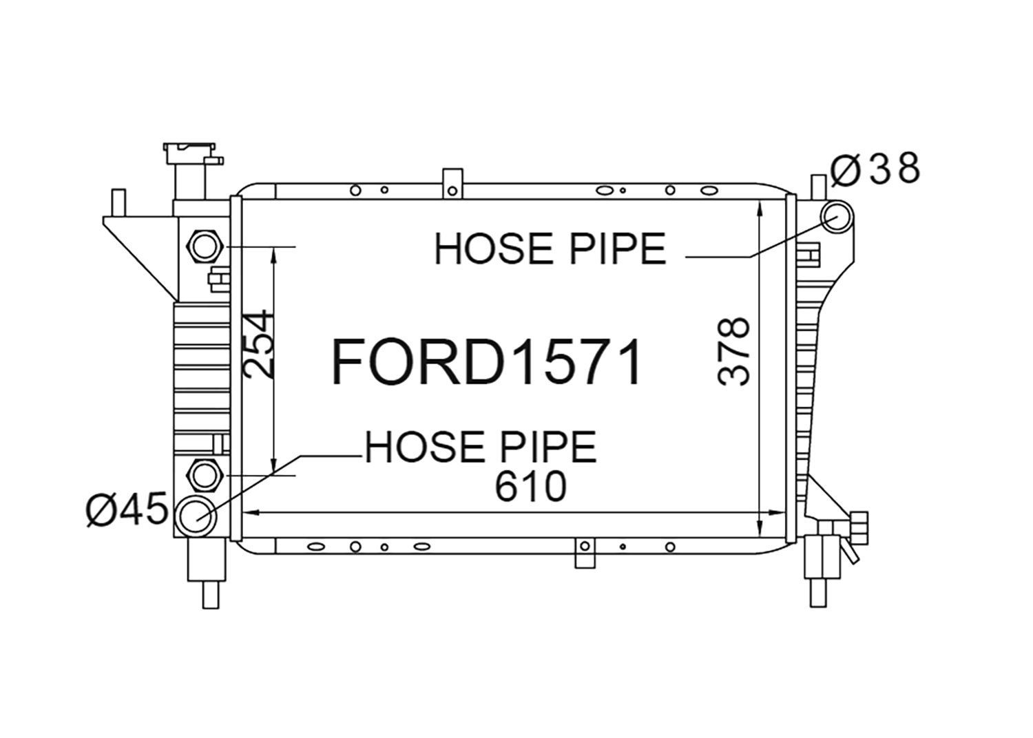 Fenix Cooling Radiator Ford Mustang SN-95 3.8L 6Cyl & 4.9L V8 1994-1995 SR