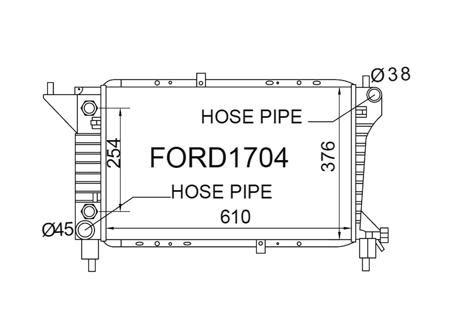 Fenix Cooling Radiator Ford Mustang SN-95 4.6L V8 1995-2004 SR