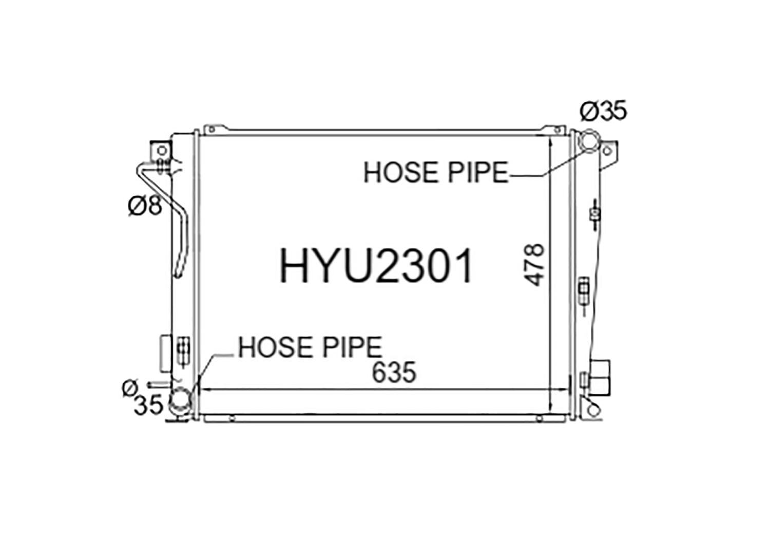 Fenix Cooling Radiator Hyundai Sonata NF 2.0L Diesel 2005-2009 SR