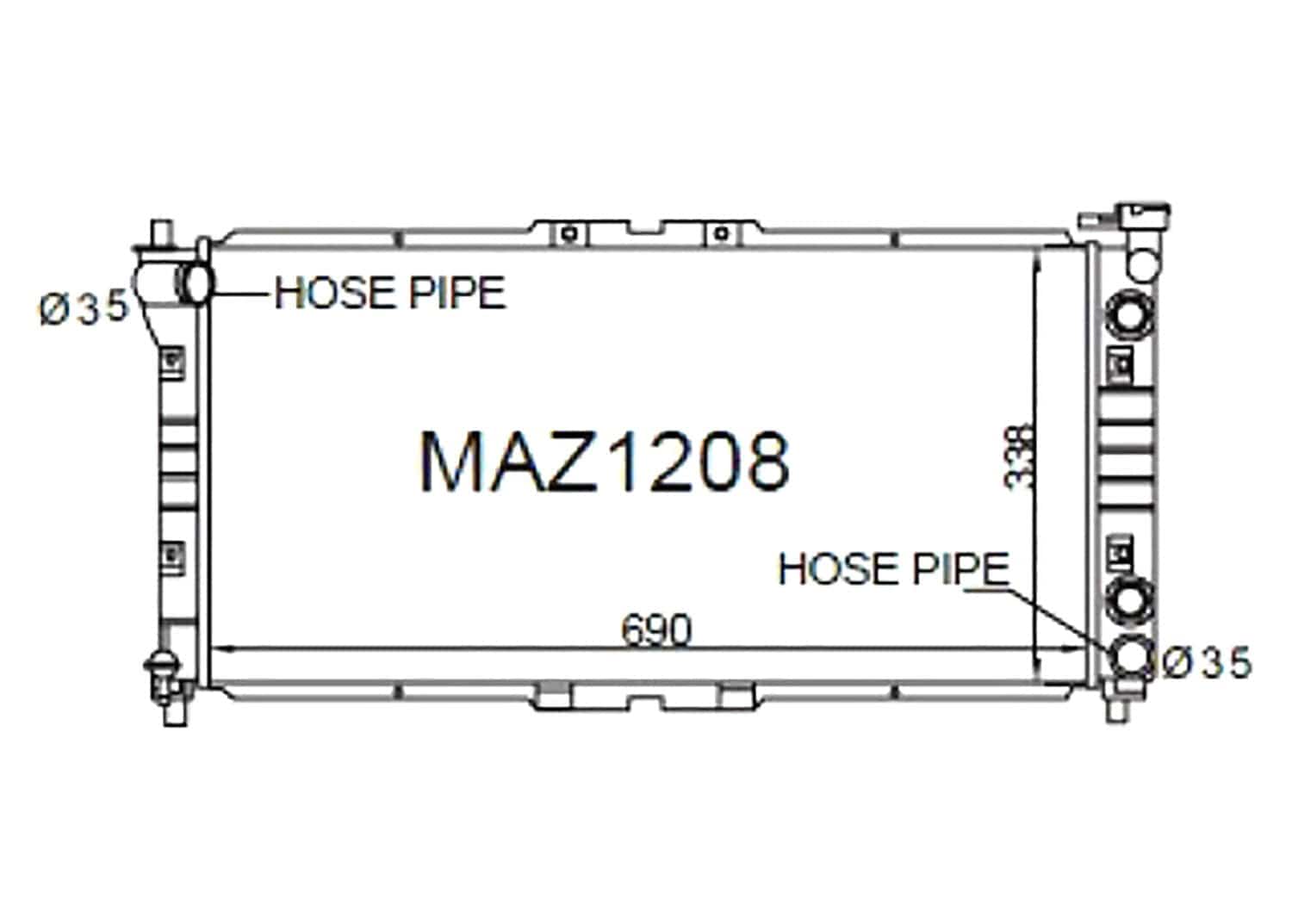 Fenix Cooling Radiator Mazda 626 GE & GF / MX-6 2.0L Petrol 1991-2002 SR