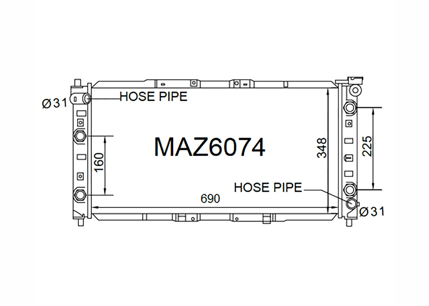 Fenix Cooling Radiator Mazda MX-3 4Cyl Petrol 1992-1998 SR