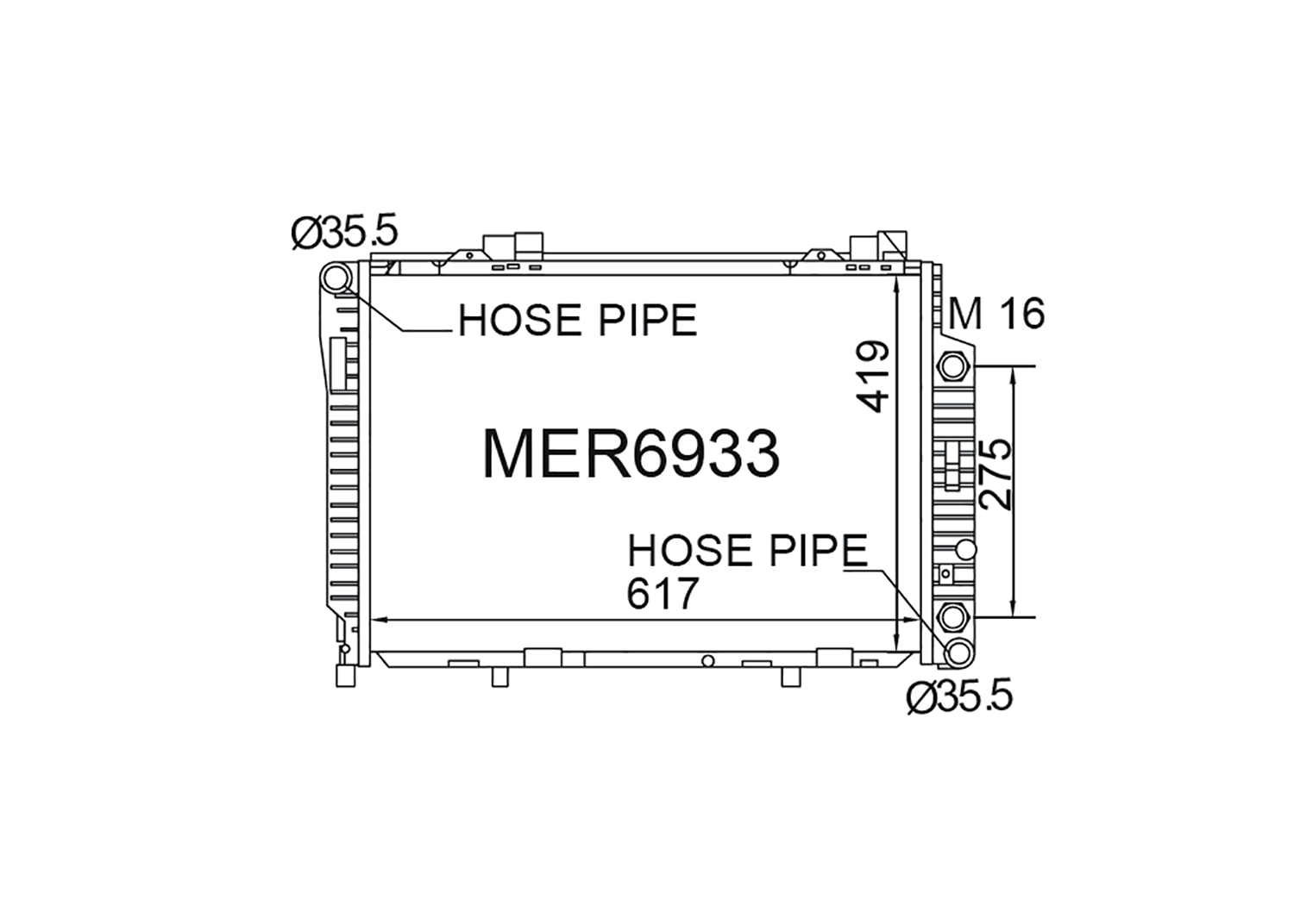 Fenix Cooling Radiator Mercedes C Class 180 / 200 / 220 / 230 W202 4Cyl Petrol 1993-2000 SR