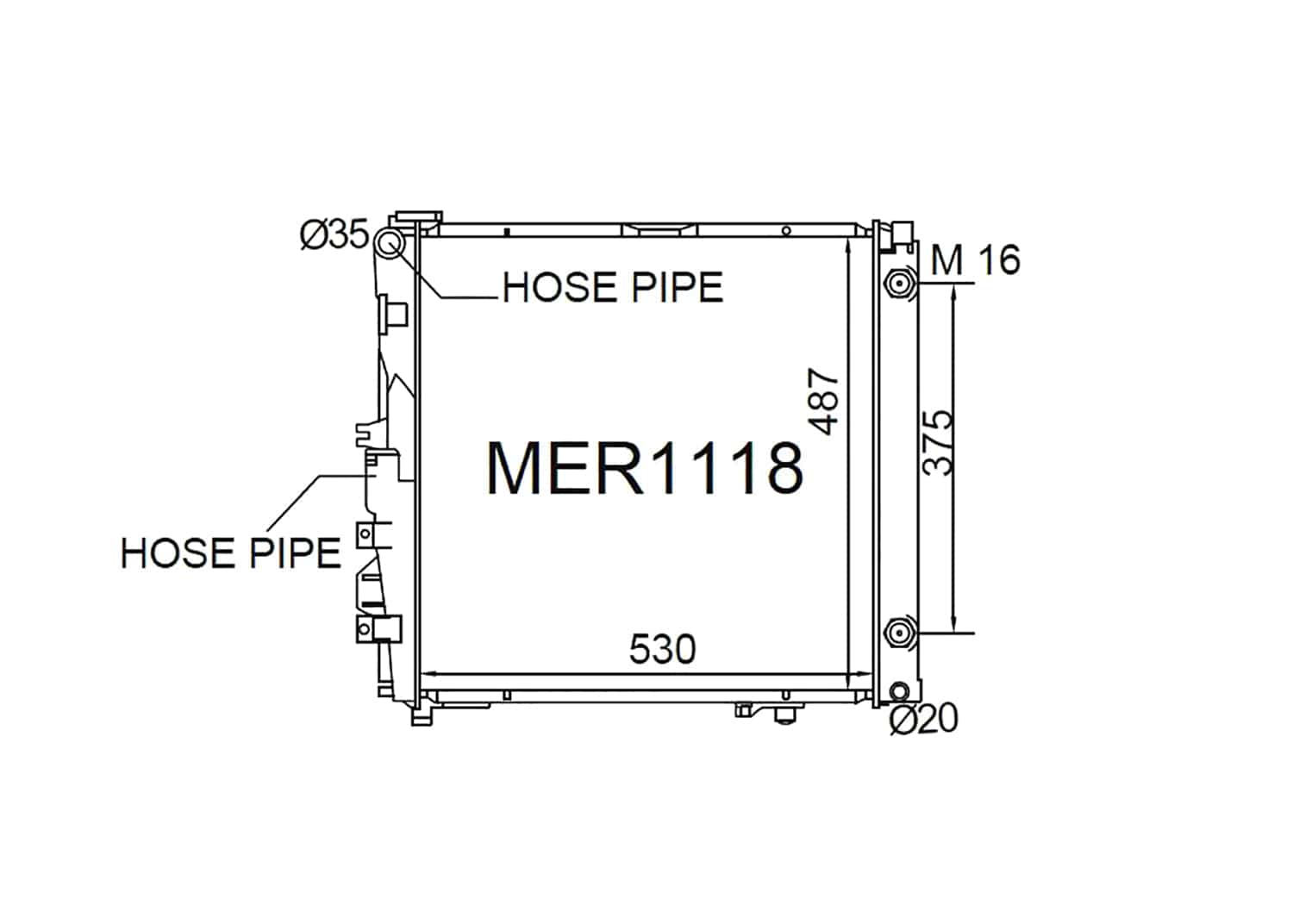 Fenix Cooling Radiator Mercedes E Class W124 6Cyl Petrol 1984-1995 SR