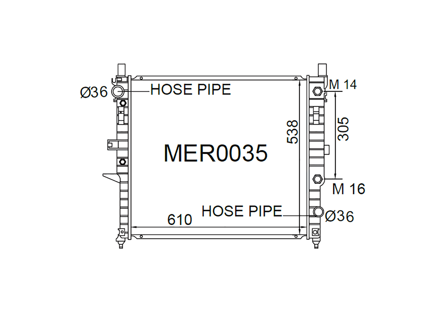 Fenix Cooling Radiator Mercedes M Class W163 ML 400 CDI 4.0L Diesel 2001-2005 SR