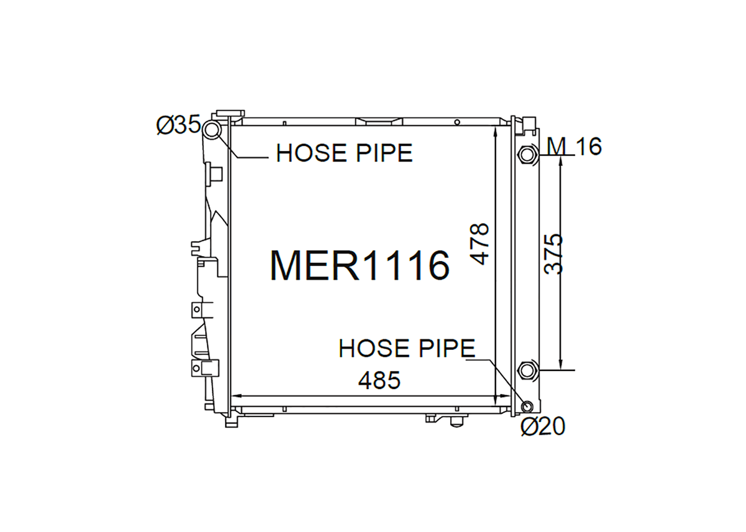 Fenix Cooling Radiator Mercedes S Class 260 / 300 W126 2.6L & 3.0L Petrol 1985-1991 SR