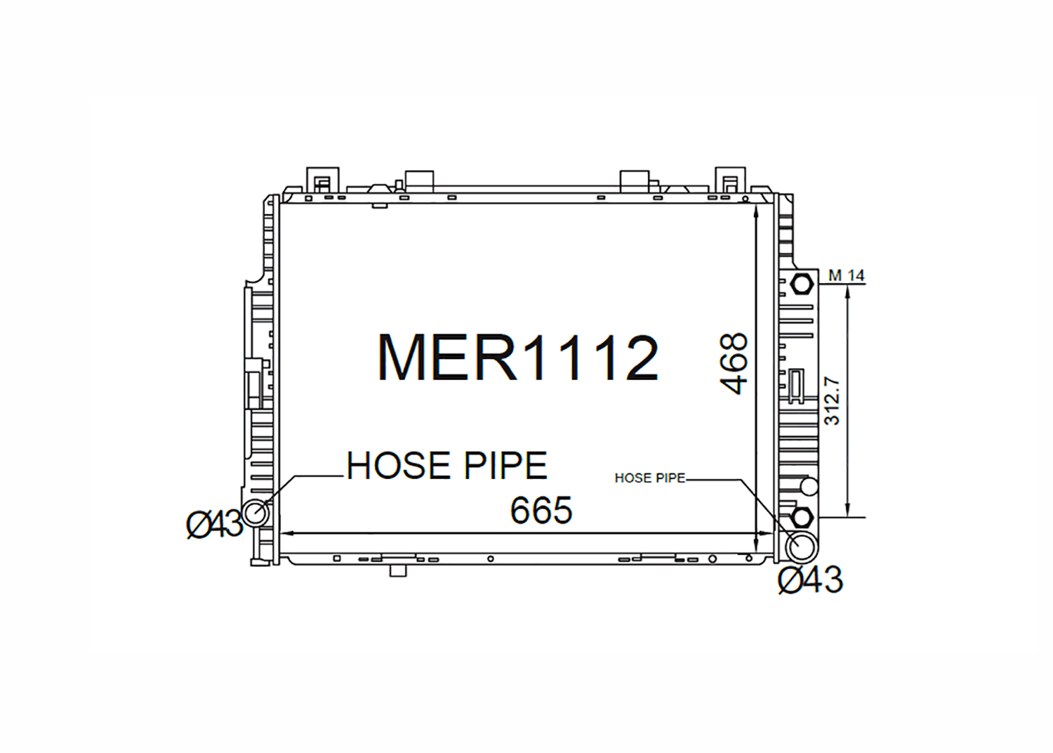 Fenix Cooling Radiator Mercedes S Class 400 / 420 / 500 / 600 W140 V8 & V12 Petrol 1990-1998 SR