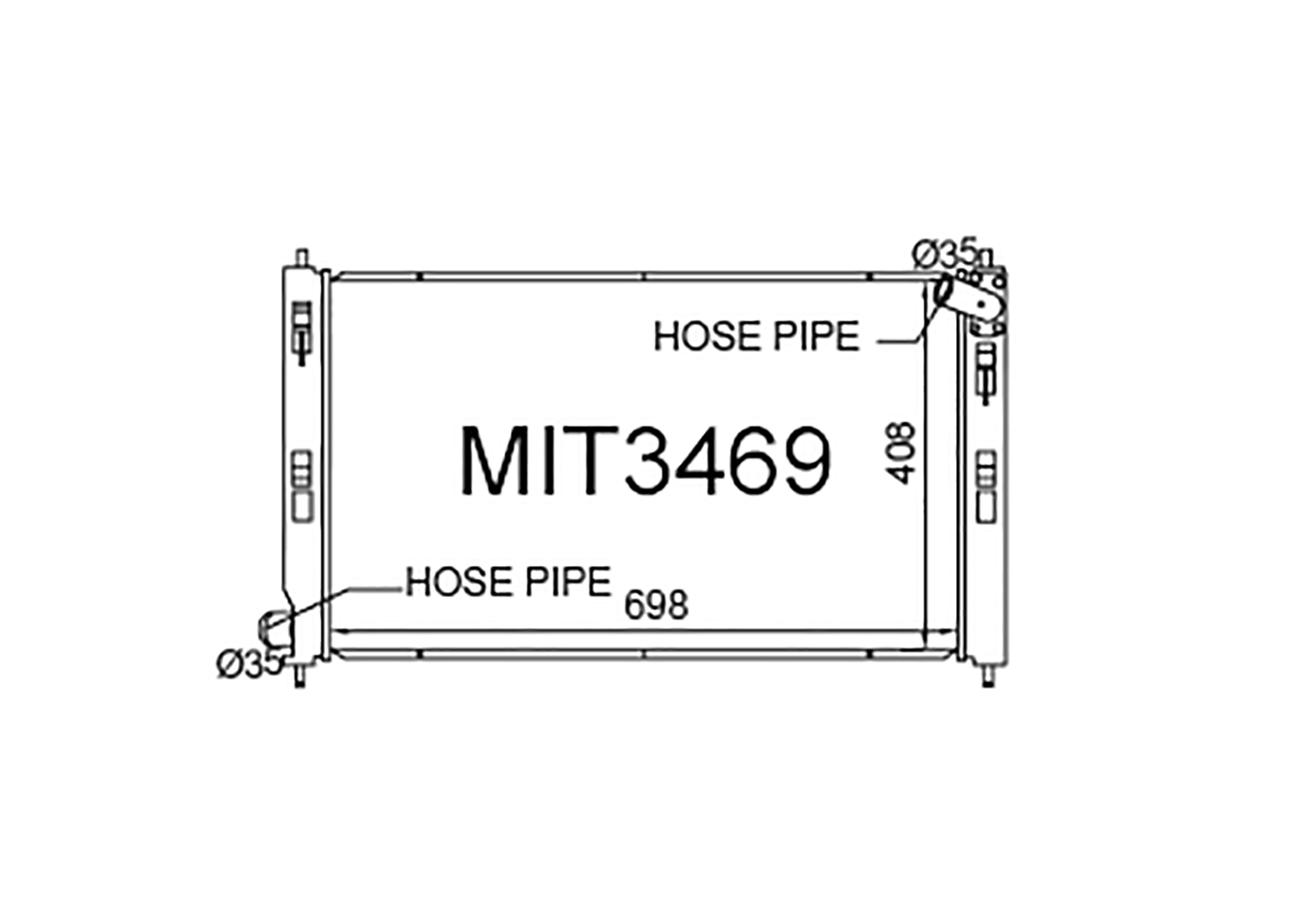 Fenix Cooling Radiator Mitsubishi Lancer, Evo X, Galant & Outlander Petrol & Diesel 2007-2017 SR
