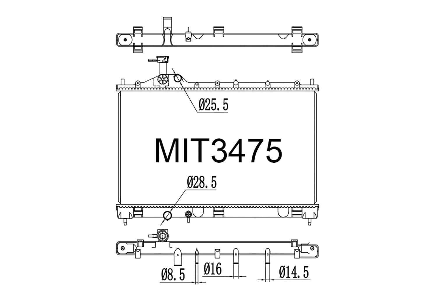 Fenix Cooling Radiator Mitsubishi Outlander GF / GG 2.3L Diesel 2012-2021 SR