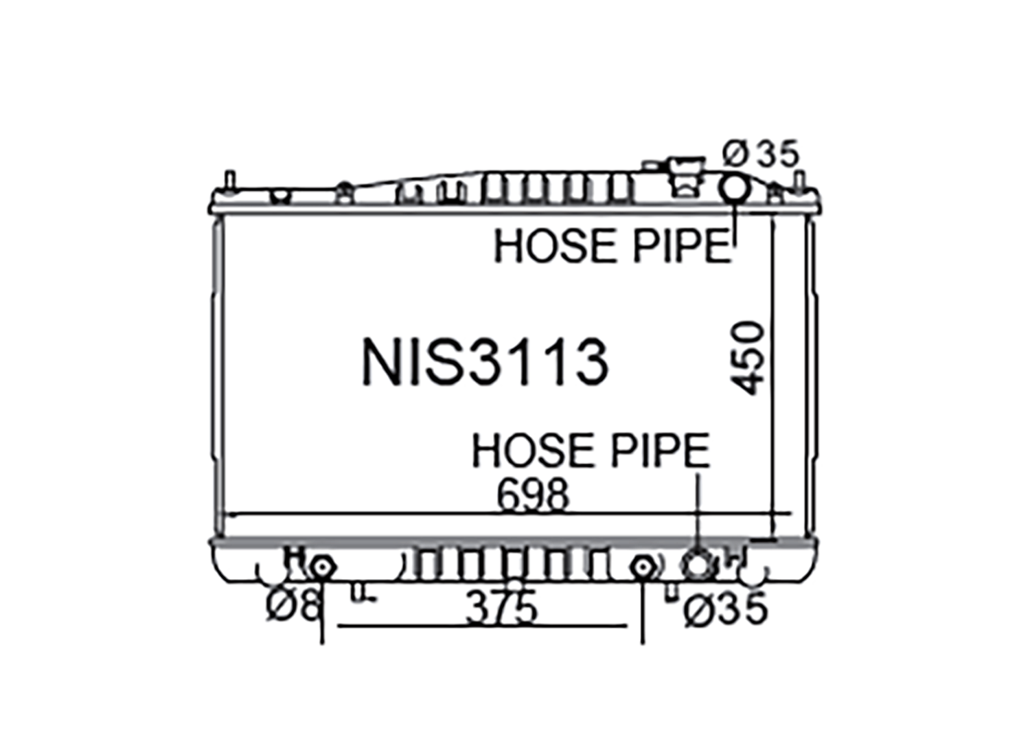 Fenix Cooling Radiator Nissan Navara D22 & Elgrand E50 Petrol & Diesel 1997-2006 SR