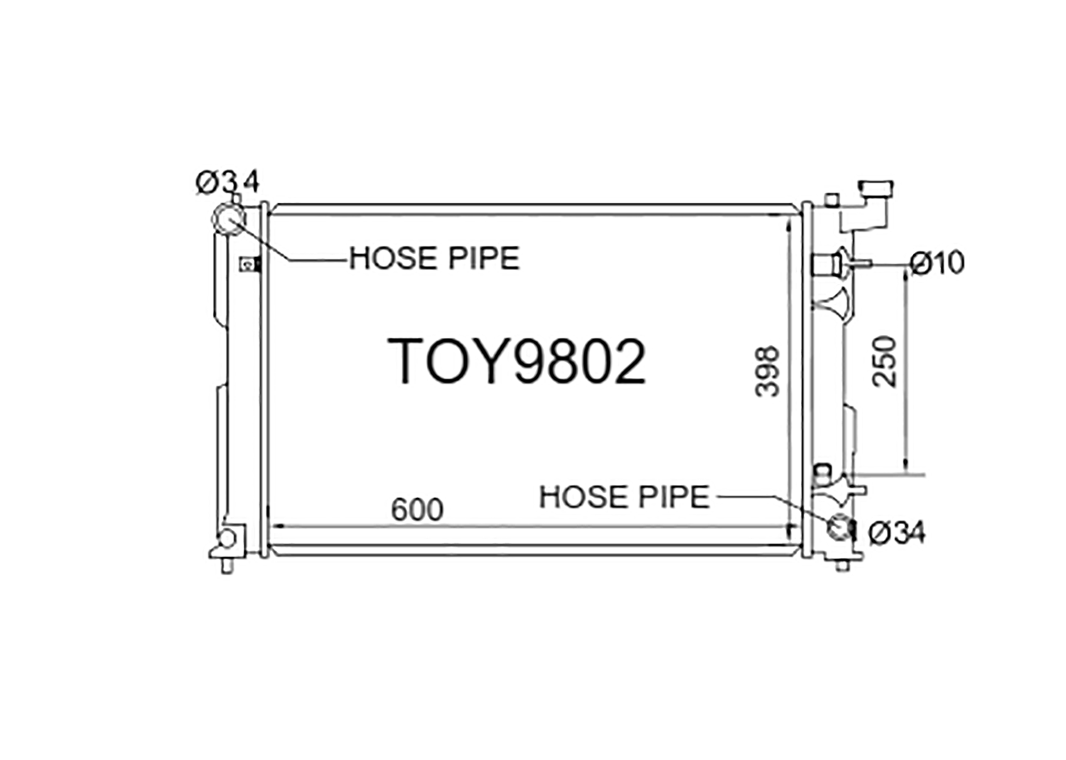 Fenix Cooling Radiator Toyota Caldina / Allion AZT241 / AZT246, Opa T10 & Wish AE10 1.8L & 2.0L Petrol 2000-2009 SR