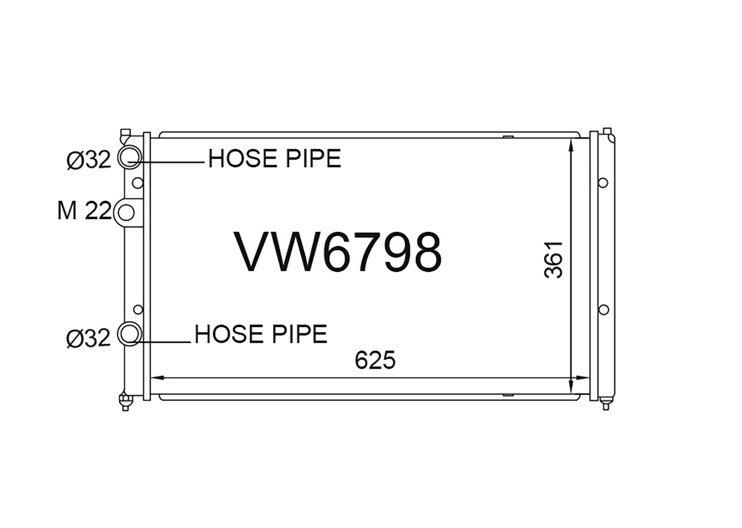 Fenix Cooling Radiator Volkswagen Golf VR6 MK3 2.9L & Lupo 1.6L Petrol 1994-1997 SR