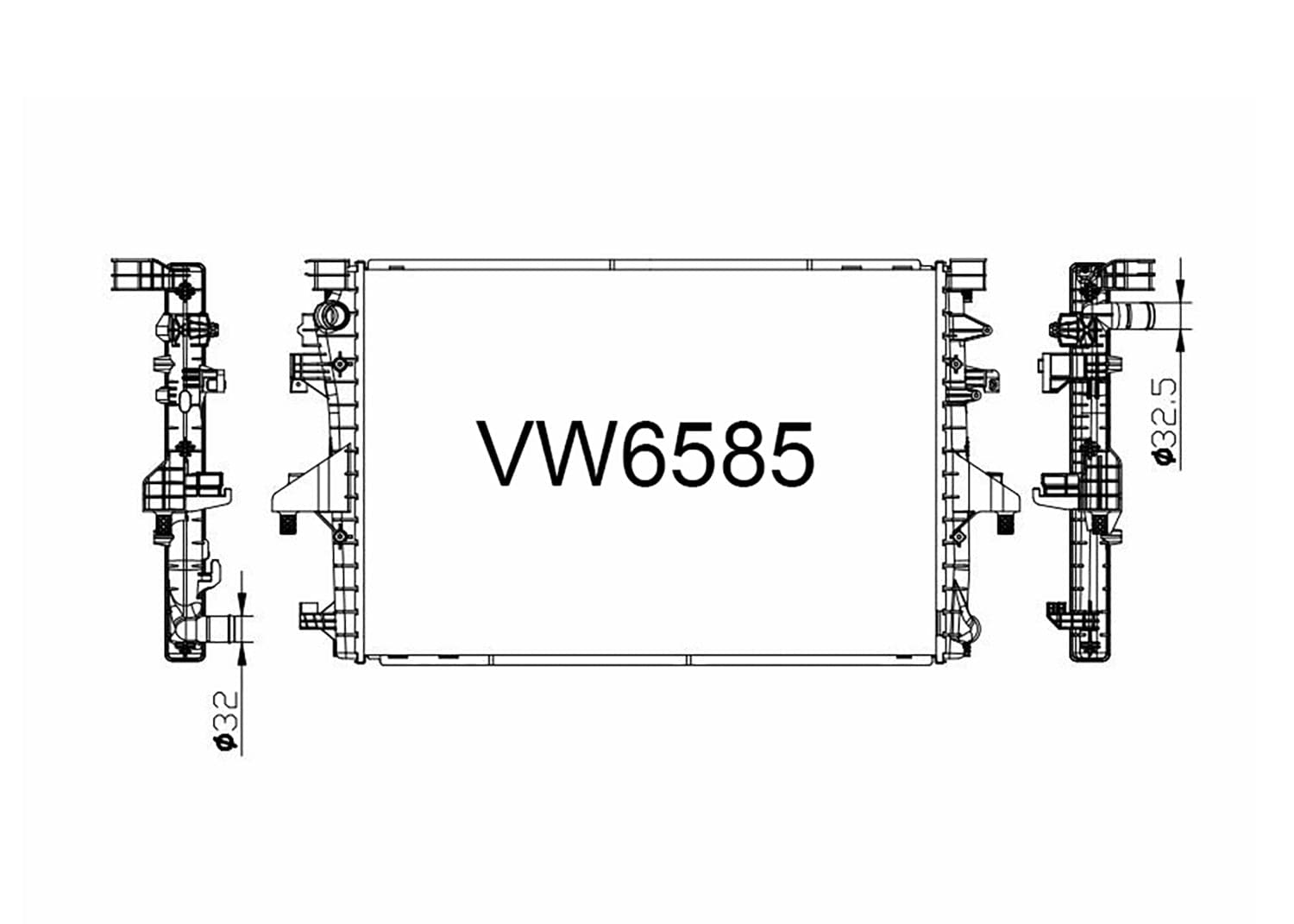 Fenix Cooling Radiator Volkswagen Transporter / Caravalle / Multivan T5 2.0L Diesel 2009-2015 SR