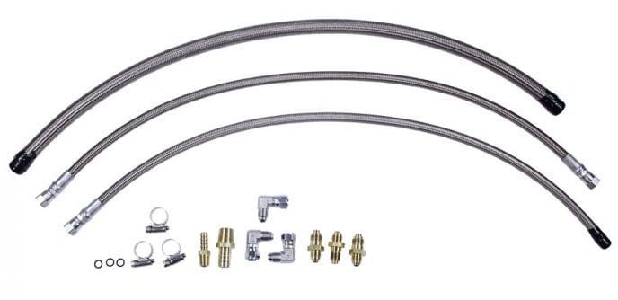 FLAMING Fits Flaming River Power Rack (GM Style) Flaming River Stainless Braided Hose Kit - Remote Reservoir FR1610 SR