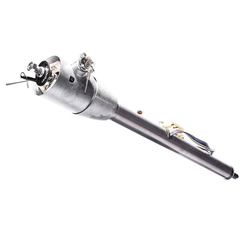 FLAMING Mill Finished S/S, 2" O.D, 1" DD Flaming River 32" Floor Shift Laser Cut Collapsible Tilt Steering Column FR30001-32LC SR