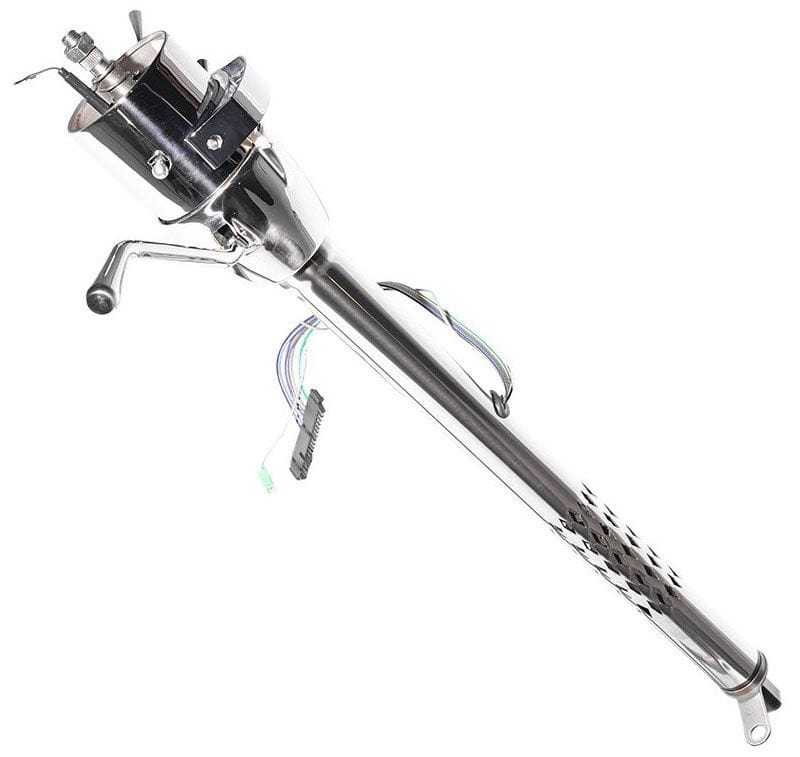 FLAMING Poilished S/S, Fits Manual Box, 2" O.D, 1" DD Flaming River 30" Column Shift Laser Cut Tilt Steering Column FR20021SSLC SR