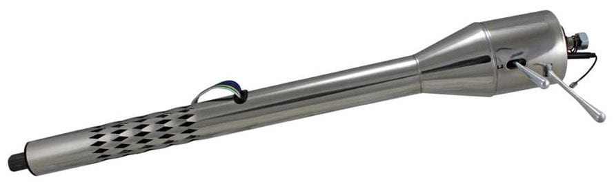 FLAMING Poilished S/S, Fits Manual Box, 2" O.D Flaming River 30" Floor Shift Laser Cut Collapsible Tilt Steering Column FR20005SSLC SR