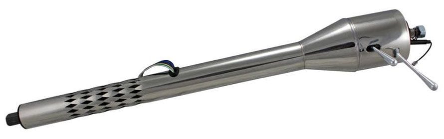 FLAMING Poilished S/S, Fits Manual Box, 2" O.D Flaming River 32" Floor Shift Laser Cut Tilt Steering Column FR20006SSLC SR
