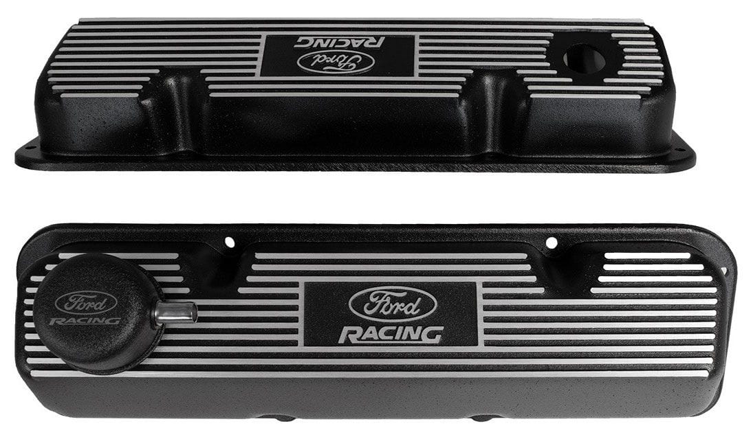 Ford Performance Suit Ford 302-351C Ford Performance Finned Aluminium Black Wrinkle Ford Racing Valve Covers FMM-6582-A341R SR