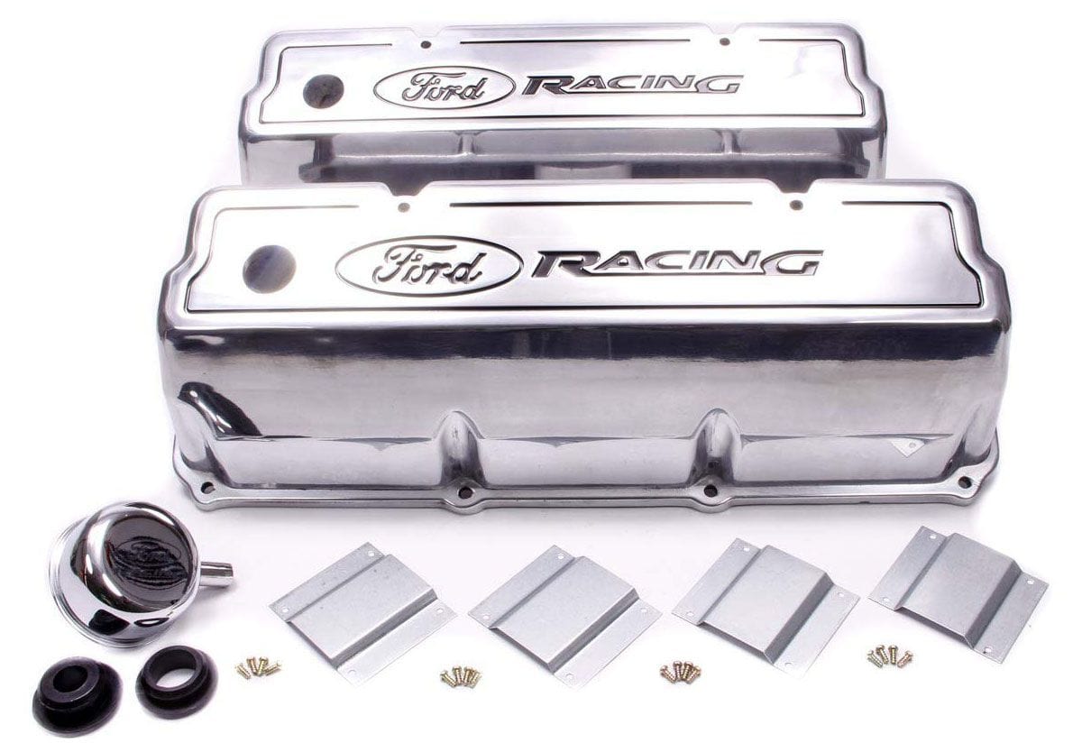 FORDPERF Suit Ford 302-351C (Cleveland) Ford Performance Aluminium Valve Covers (Polished) FMM-6582-Z351 SR