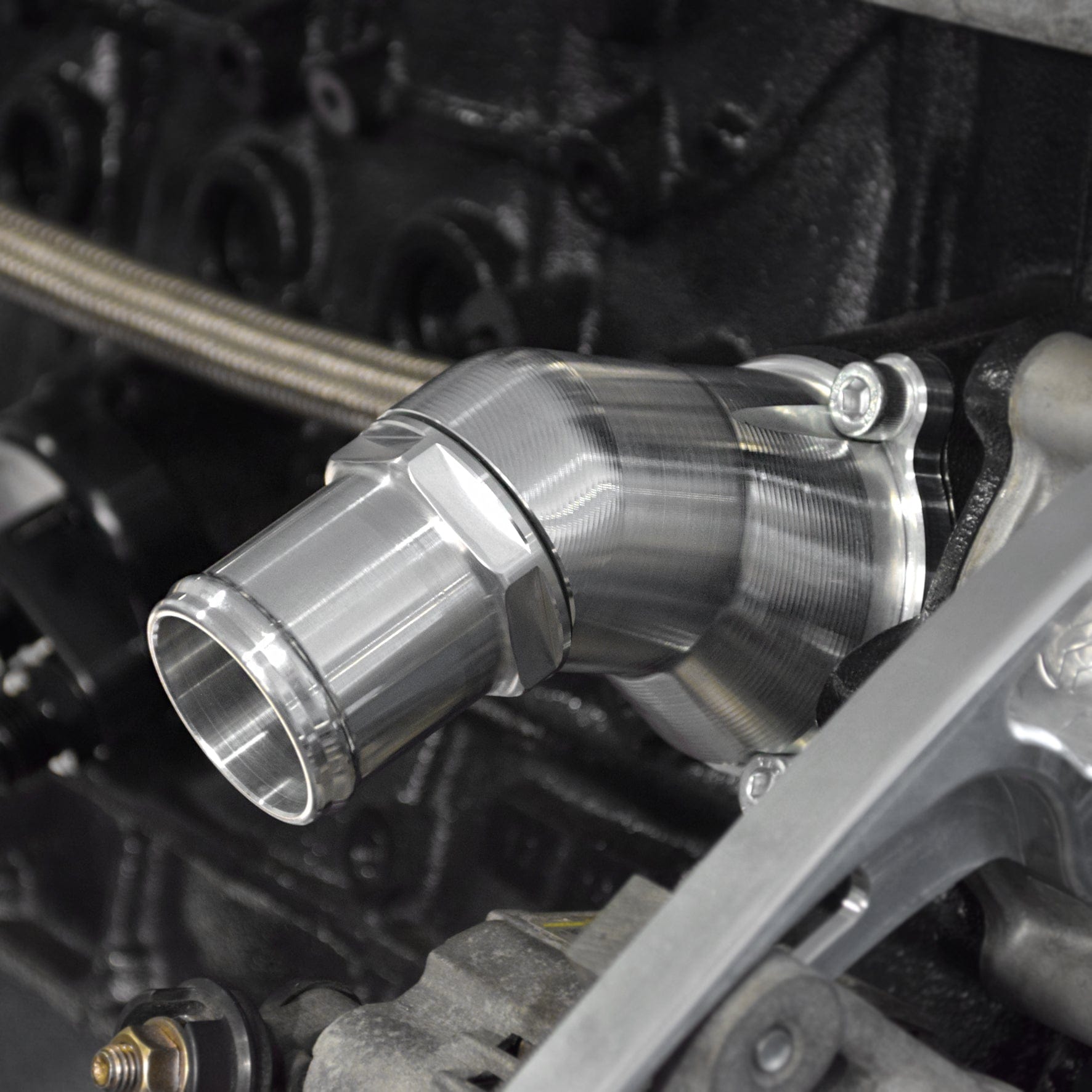 Franklin Performance Franklin Billet Thermostat Outlet Housing for Nissan RB Engines 083-006-BLACK, 083-008-BLACK SR