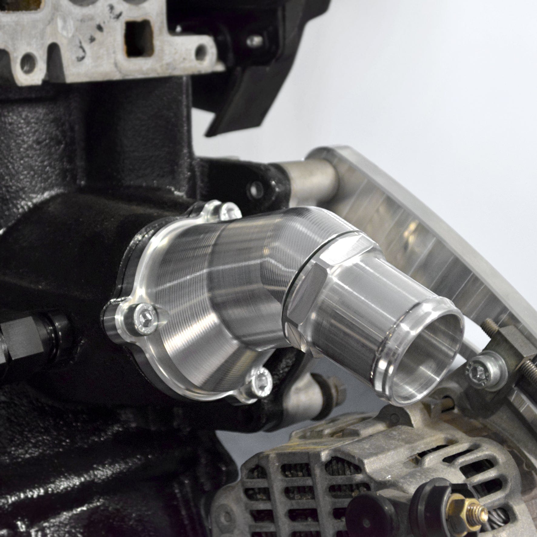 Franklin Performance Franklin Billet Thermostat Outlet Housing for Nissan RB Engines 083-006-BLACK, 083-008-BLACK SR