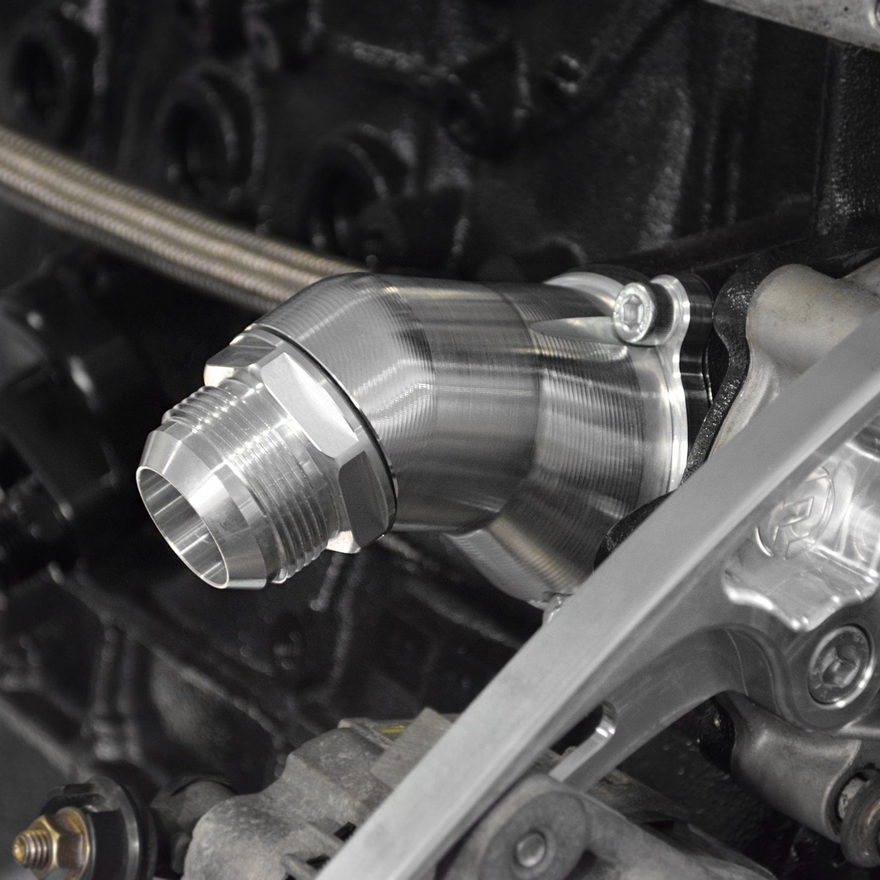 Franklin Performance Franklin Billet Thermostat Outlet Housing for Nissan RB Engines 083-006-BLACK, 083-008-BLACK SR