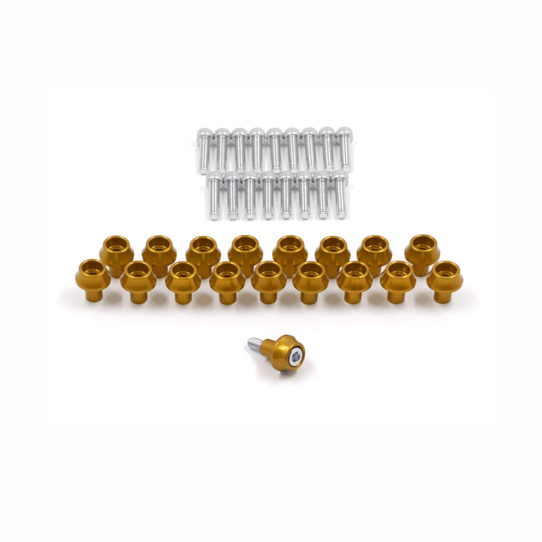 Franklin Performance Gold Franklin Rocker Cover Dress-Up Bolt set for EVO 10 Engines 072-008-SILVER SR