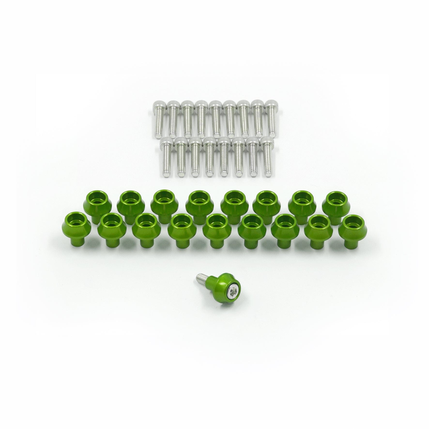 Franklin Performance Green Franklin Rocker Cover Dress-Up Bolt set for EVO 10 Engines 072-008-SILVER SR