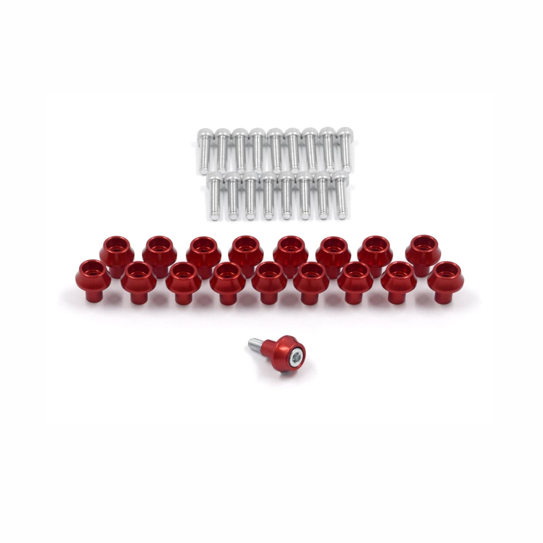 Franklin Performance Red Franklin Rocker Cover Dress-Up Bolt set for EVO 10 Engines 072-008-SILVER SR