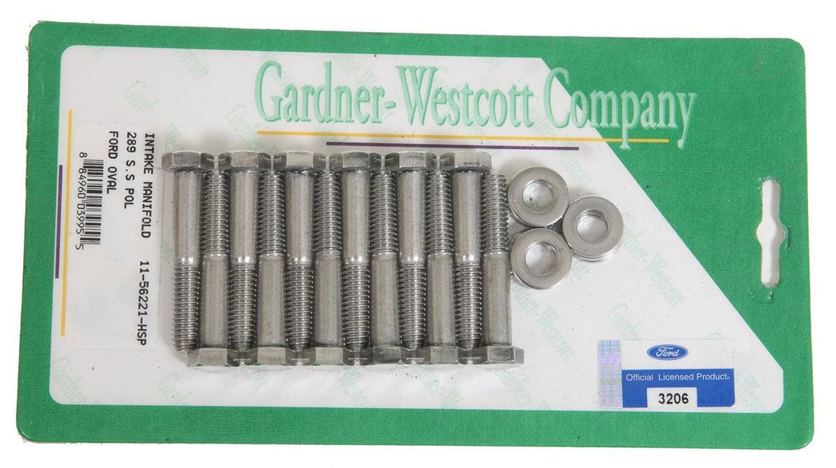GARDENER Gardener Polished S/S Hex Intake Manifold Bolt Set GW11-56221-HSP SR