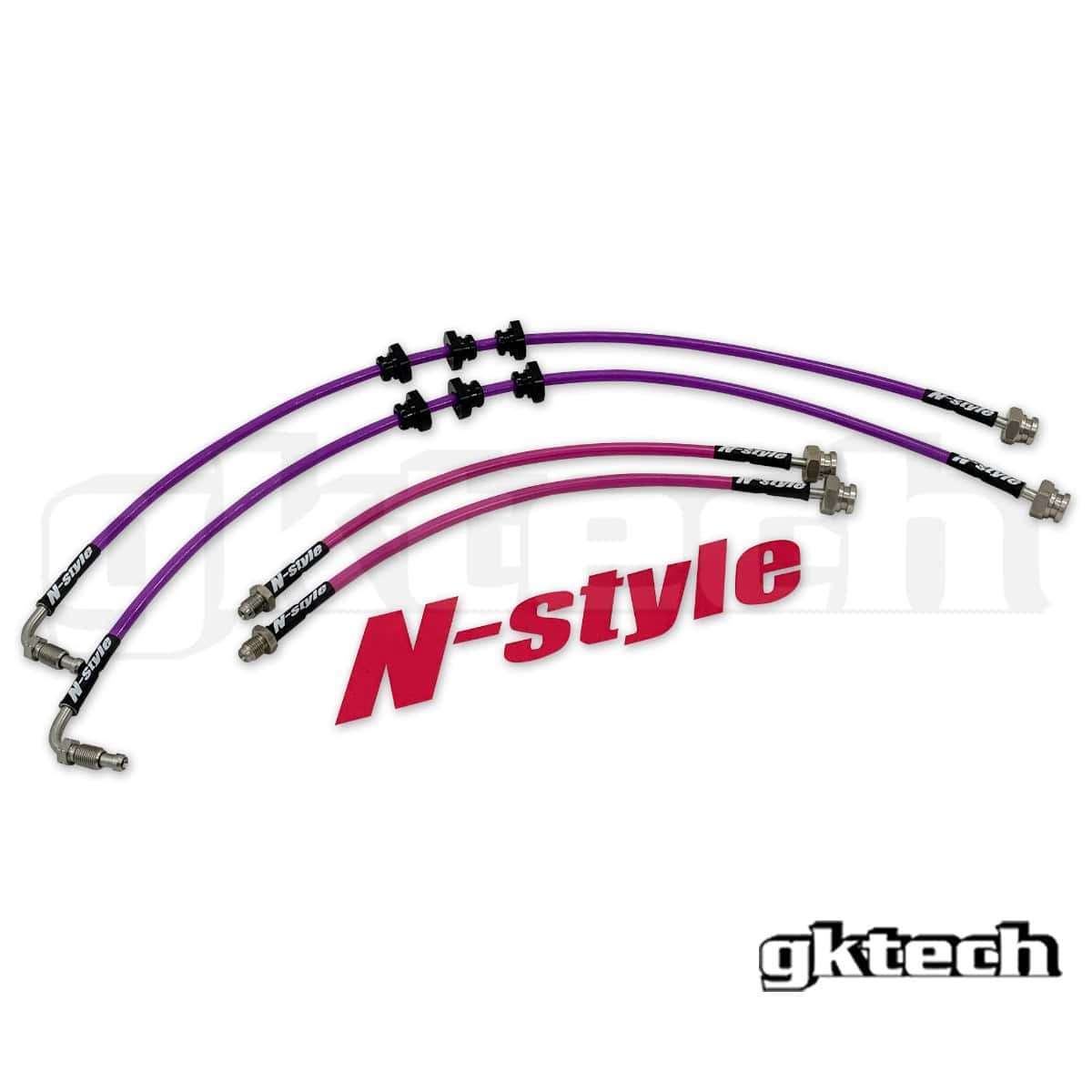 GKTECH Hard Line Delete Front and rear set N-Style R32 GTS-T Braided Brake Line Set SR