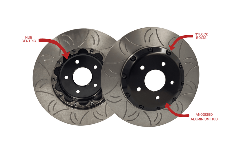 HFM.Parts 324mm R33, R34 GT-R 2 piece slotted rotors (Pair) (HFM-NISS-BRK-00017)