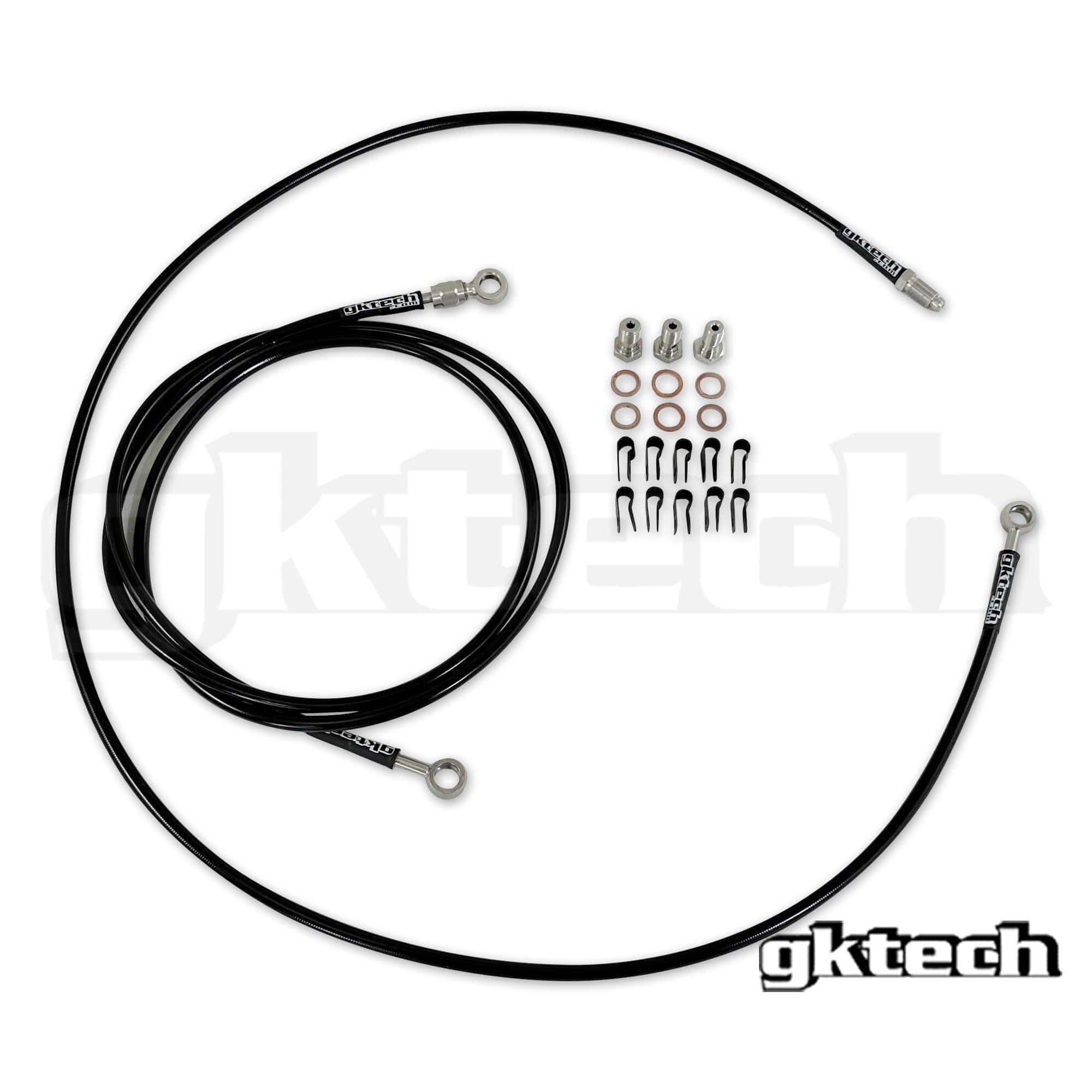 GKTECH In front of shifter - RHD In-line braided brake line kit SR