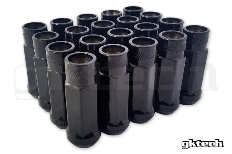 GKTECH M12x1.25 / Black Open Ended Lug Nuts (Pack of 20) SR