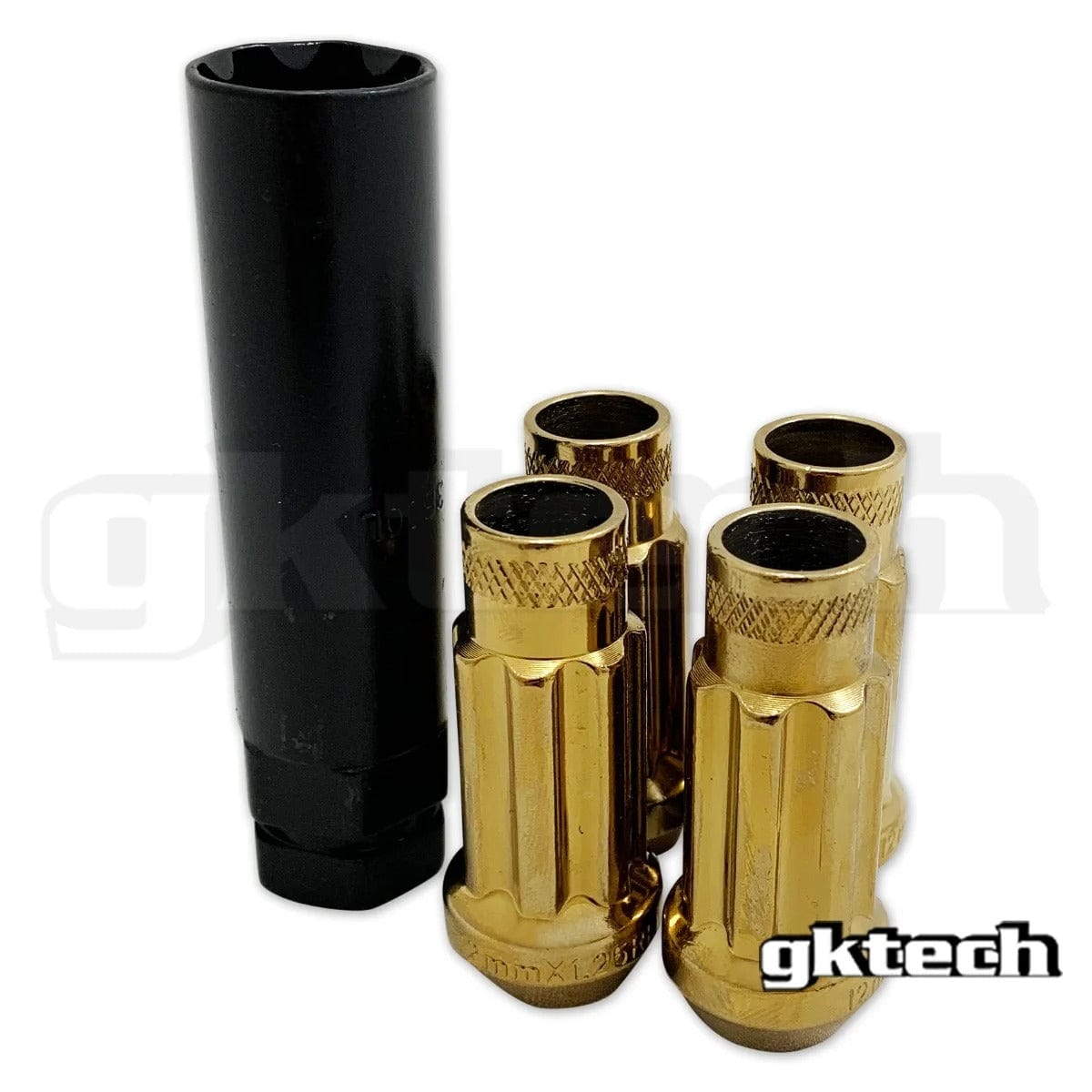 GKTECH M12x1.25 / Gold Open Ended Lock Nuts (Set of 4 + Socket) SR