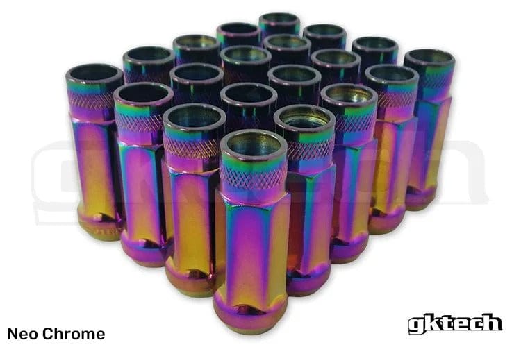 GKTECH M12x1.25 / Neo Chrome Open Ended Lug Nuts (Pack of 20) SR