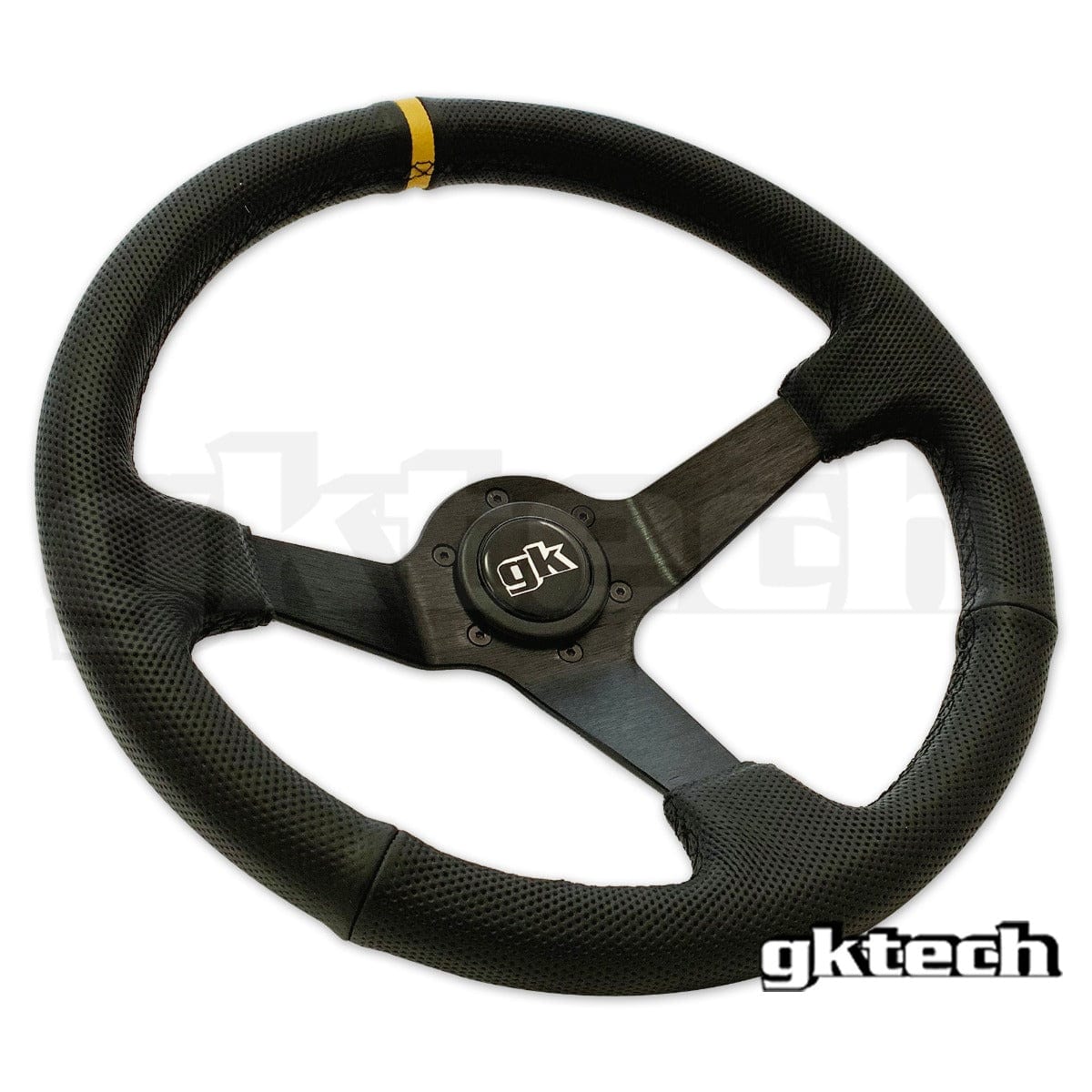 GKTECH Steering wheel 350mm Deep dished perforated leather SR