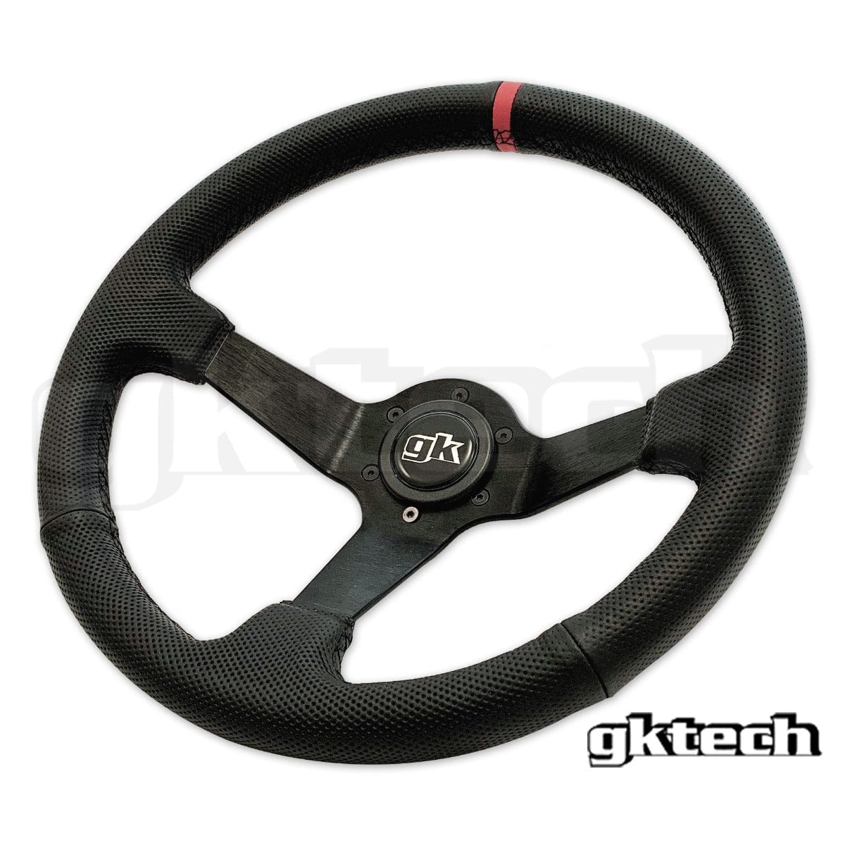 GKTECH Steering wheel 350mm Deep dished perforated leather SR