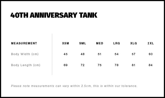 Haltech Apparel & Merchandise Haltech 40th Anniversary Tank (HT-330500) SR