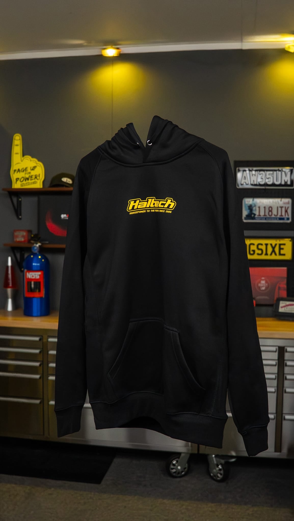 Haltech Apparel & Merchandise Haltech "Classic" Hoodie Black with Yellow Logo (HT-330300YL) SR