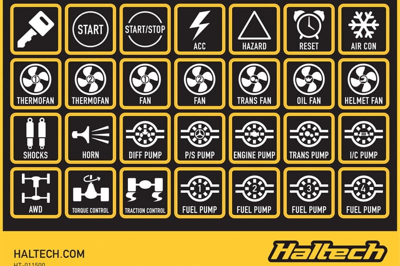 HALTECH CAN Keypad Label Set HALTECH CAN Keypad Label Set SR
