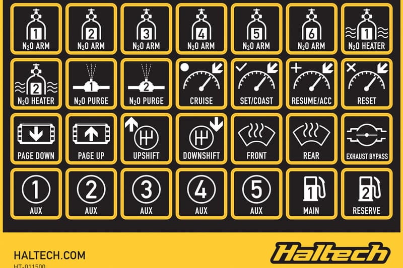 HALTECH CAN Keypad Label Set HALTECH CAN Keypad Label Set SR
