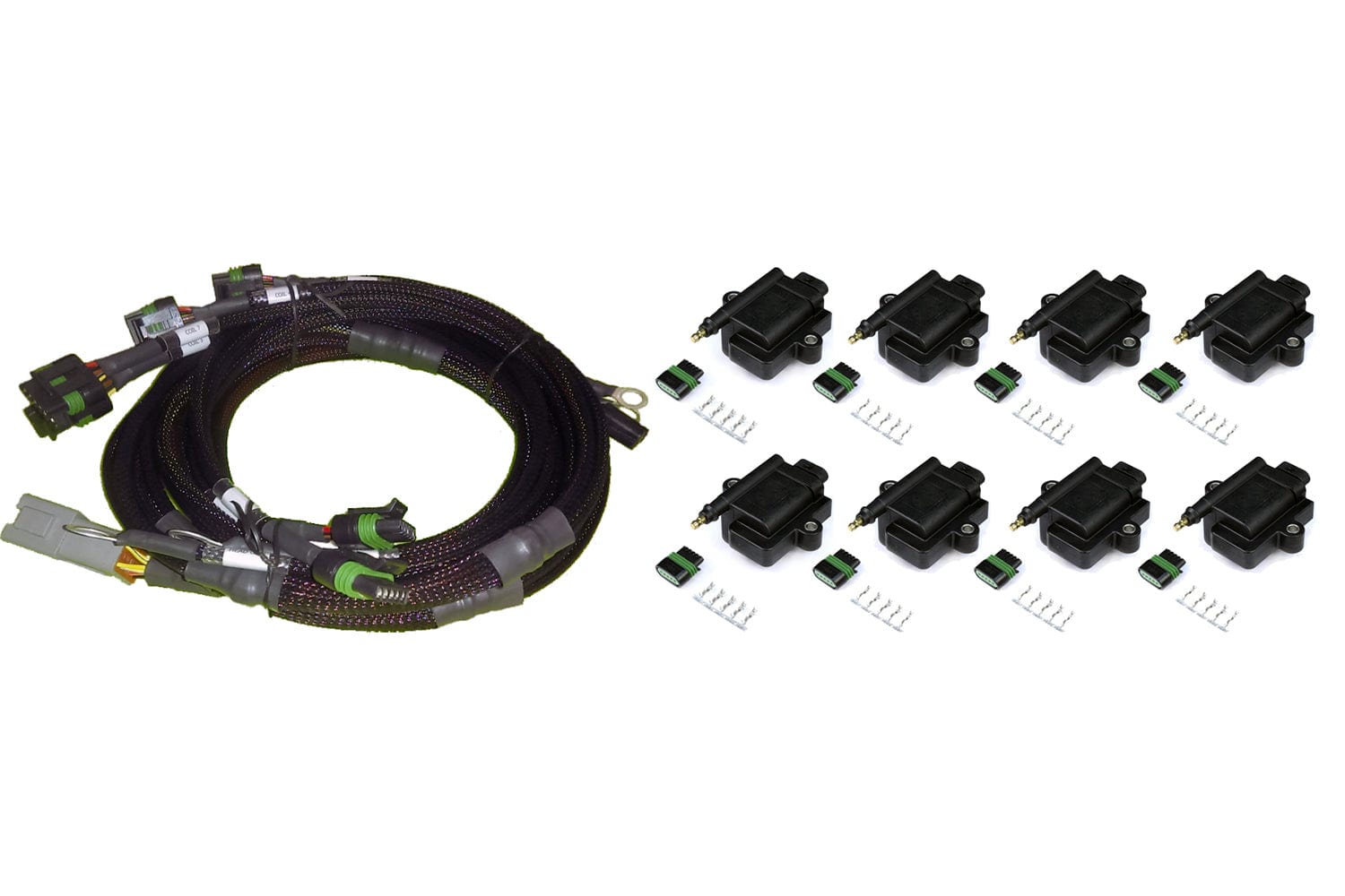 Haltech ECU Haltech 8 channel Hi Output Ignition Coil & Harness Kit GM/Chrysler HT-130312 SR